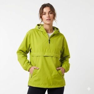 Nils Anorak Pullover Utility Nylon Hooded Jacket Green Size 14